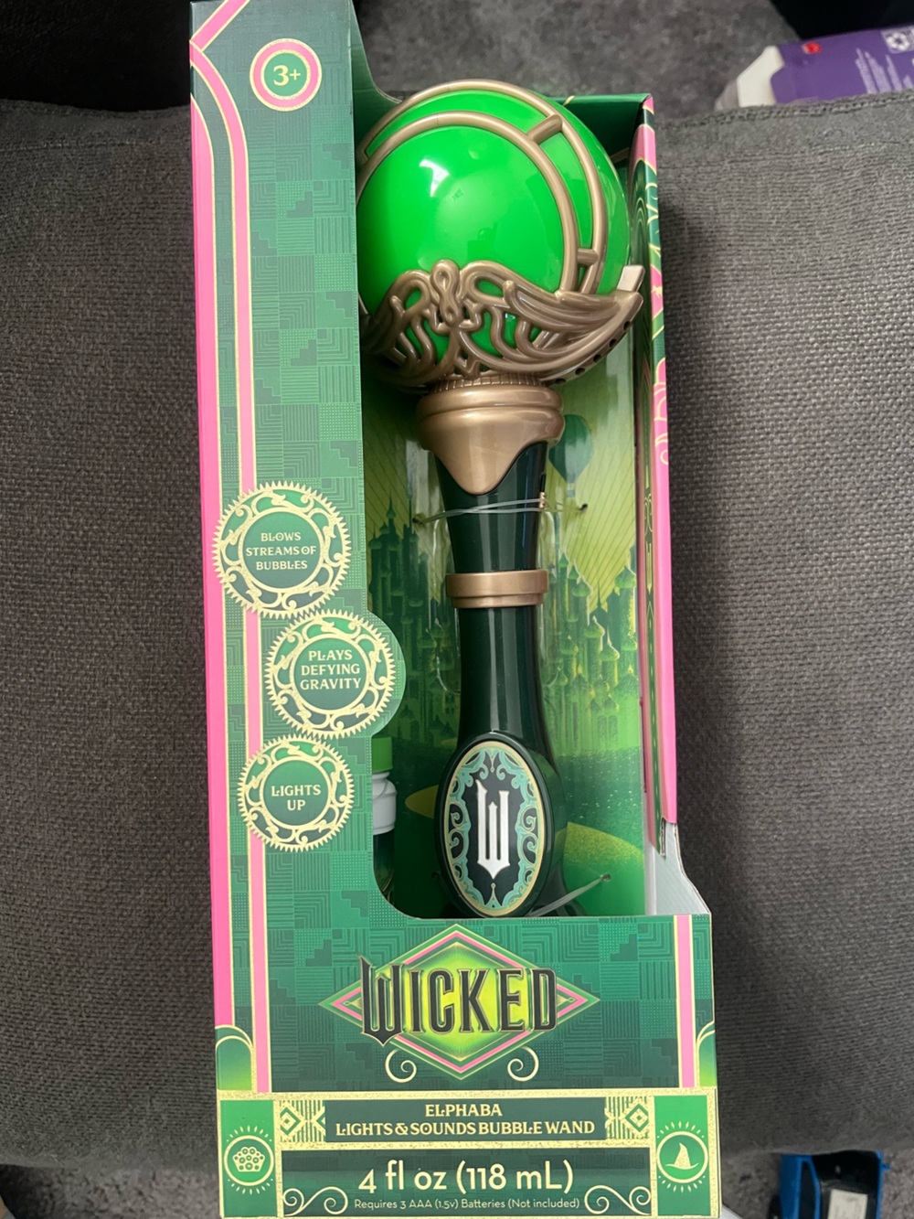 Wicked/Elphaba lighted bubble wand NEW
